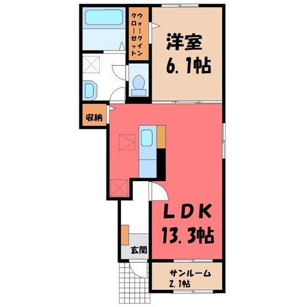 新栃木駅 バス21分  十二杜前下車：停歩9分 1階の物件間取画像